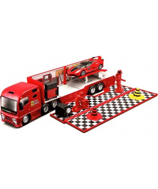 BURAGO 1 43 FERRARI RACING HAULER 18 31202