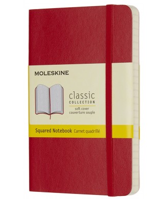 MOLESKINE ΣΗΜΕΙΩΜΑΤΑΡΙΟ POCKET SOFT SQUARED SCARLET RED