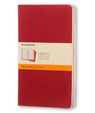 MOLESKINE ΣΗΜΕΙΩΜΑΤΑΡΙΟ LARGE CAHIERS RULED CRANBERRY RED 3 ΤΕΜ.