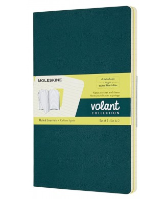 MOLESKINE ΣΗΜΕΙΩΜΑΤΑΡΙA LARGE VOLANT RULED 2 ΤΕΜ. PINE GREEN + LEMON YELLOW