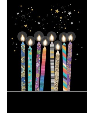 BUG ART CARD JEWELS BLUE CANDLES M160