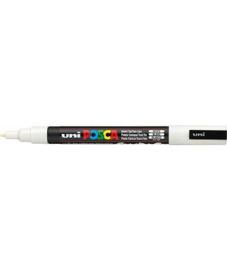 POSCA ΜΑΡΚΑΔΟΡΟΣ ΣΧΕΔΙΟΥ 0.9-1.3mm WHITE PC-3M