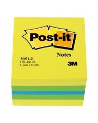 POST IT 3Μ ΧΑΡΤΑΚΙΑ ΑΥΤΟΚΟΛΛΗΤΑ 2051 51χ51 400Φ ΚΙΤΡΙΝΟ ΠΡΑΣΙΝΟ ΜΠΛΕ