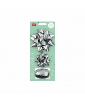 LEGAMI BOWS AND RIBBON SET SILVER BAR0008