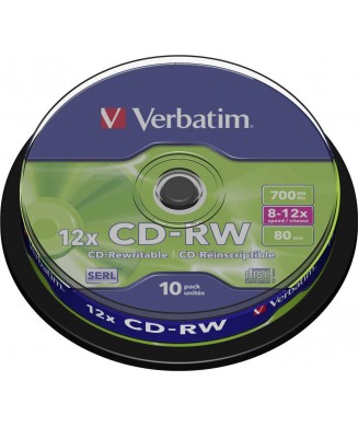 VERBATIM CD-RW 700MB 8-12χ 10 ΤΕΜ. 43480