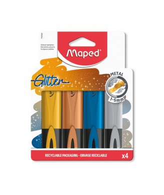 MAPED ΜΑΡΚΑΔΟΡΟΙ ΥΠΟΓΡΑΜΜΙΣΗΣ GLITTER METAL 4 ΤΕΜ. 742000