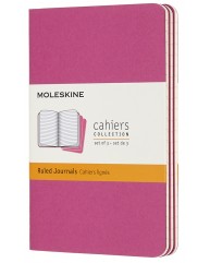 MOLESKINE ΣΗΜΕΙΩΜΑΤΑΡΙΟ POCKET CAHIERS RULED KINETIC PINK 3 ΤΕΜ.