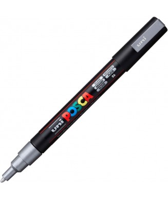 POSCA ΜΑΡΚΑΔΟΡΟΣ ΣΧΕΔΙΟΥ 0.9-1.3mm SILVER PC-3M