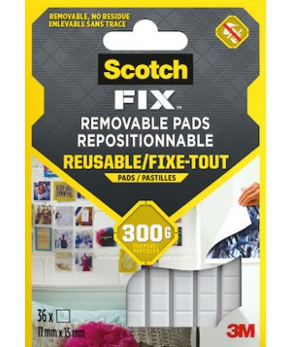 SCOTCH 3M REMOVABLE PADS TACK FIX 36 ΤΕΜ. 11χ15mm