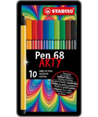 STABILO ΜΑΡΚΑΔΟΡΟΙ PEN 68 1mm ΜΕΤΑΛΛΙΚΟ ΣΕΤ 10 ΤΕΜ.