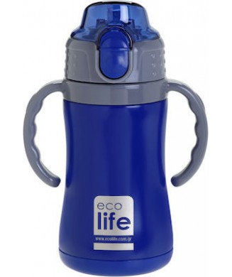 ECOLIFE ΠΑΓΟΥΡΙ ΘΕΡΜΟΣ ΜΕ ΚΑΛΑΜΑΚΙ 300ml NAVY BLUE