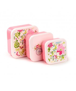 PUCKATOR LUNCH BOX 3 ΤΕΜ. PINK BOTANICAL LBOX99