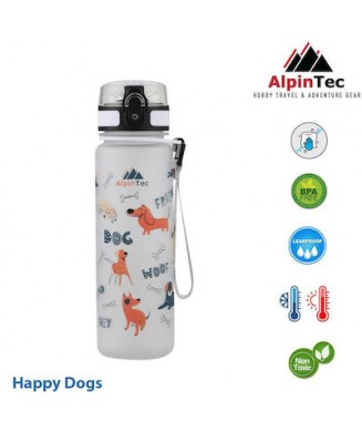 ALPINTEC ΠΑΓΟΥΡΙ BPA FREE 500ml WHITE HAPPY DOGS F-500WT-HD