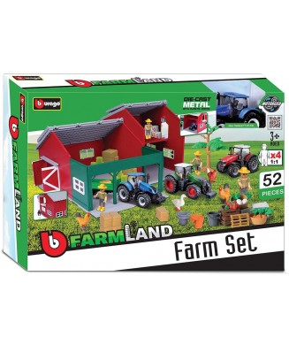 BURAGO FARMLAND HORSES SET WITH TRACTOR 18 31684