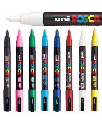 POSCA ΜΑΡΚΑΔΟΡΟΙ ΣΧΕΔΙΟΥ 0.9-1.3mm 8 ΤΕΜ. PC-3M 8P