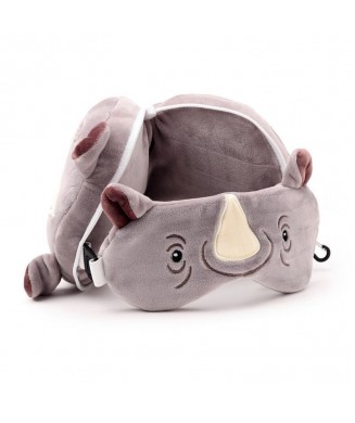 RELAXEAZZZ TRAVEL PILOW   EYE MASK RHINO CUSH339