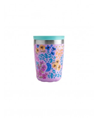 CHILLYS COFFE CUP 340ml FLORAL LEOPARD BLOSSOM