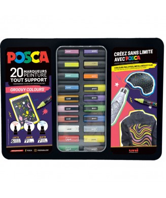 POSCA SET METAL BOX GROOVY COLOURS 20 ΤΕΜ. PC METAL GROOVY_20P